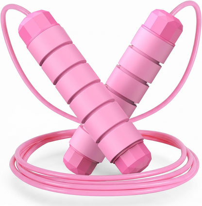 Tangle-Free Speed Jump Rope with Ball Bearings, Adjustable Steel Cable