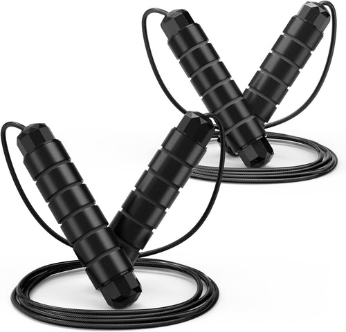 Tangle-Free Speed Jump Rope with Ball Bearings, Adjustable Steel Cable