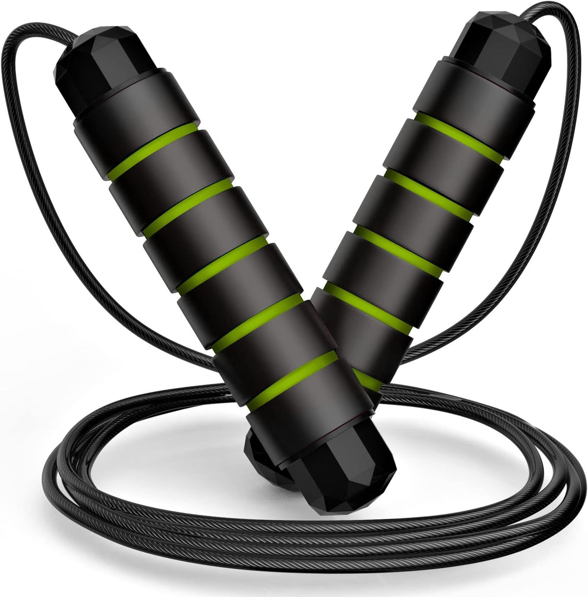 Tangle-Free Speed Jump Rope with Ball Bearings, Adjustable Steel Cable