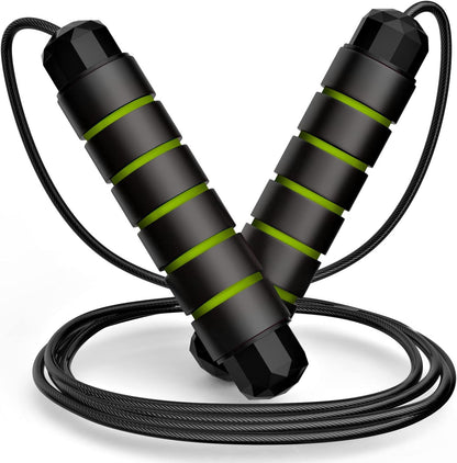 Tangle-Free Speed Jump Rope with Ball Bearings, Adjustable Steel Cable