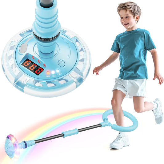 Skip Ball for Girls 6+ – Counter, Timer, Rechargeable Flash Wheel, Ankle Skip Toy