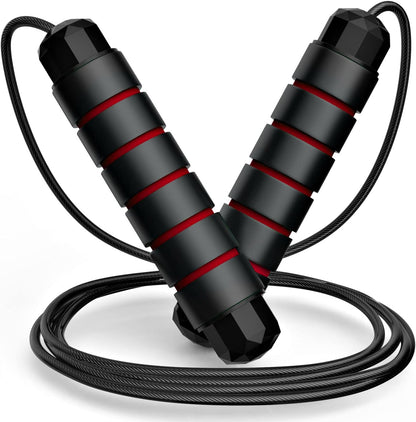 Tangle-Free Speed Jump Rope with Ball Bearings, Adjustable Steel Cable