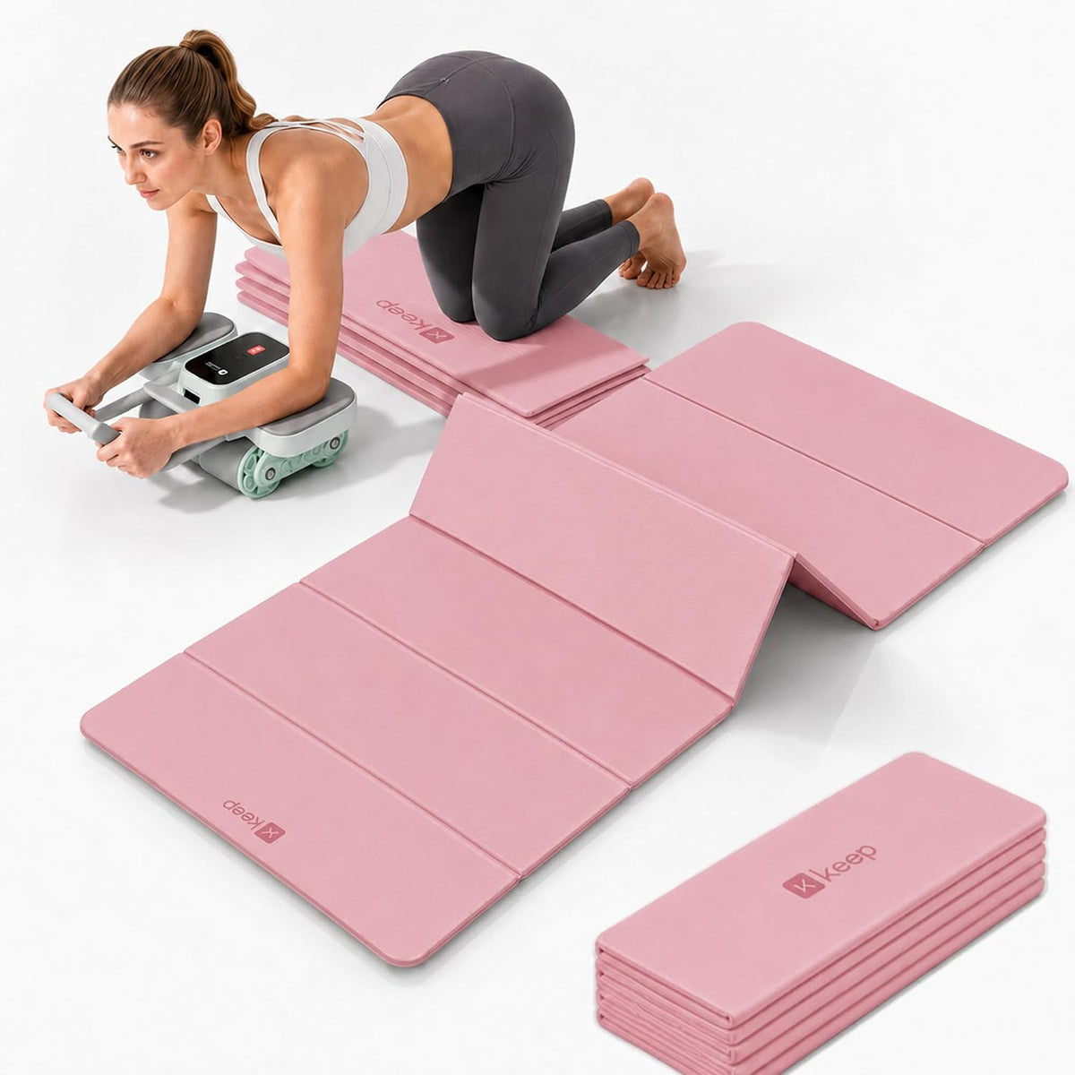 Foldable Yoga Mat, 7mm TPE Non-Slip for Home Gym