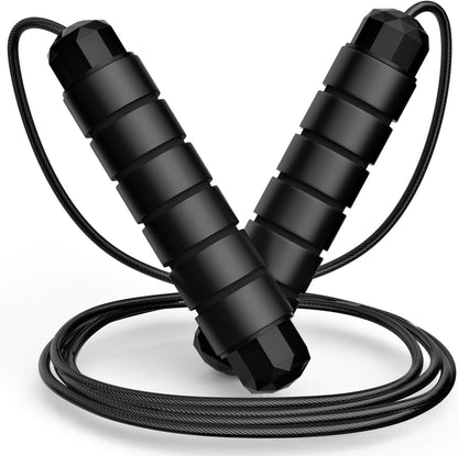 Tangle-Free Speed Jump Rope with Ball Bearings, Adjustable Steel Cable